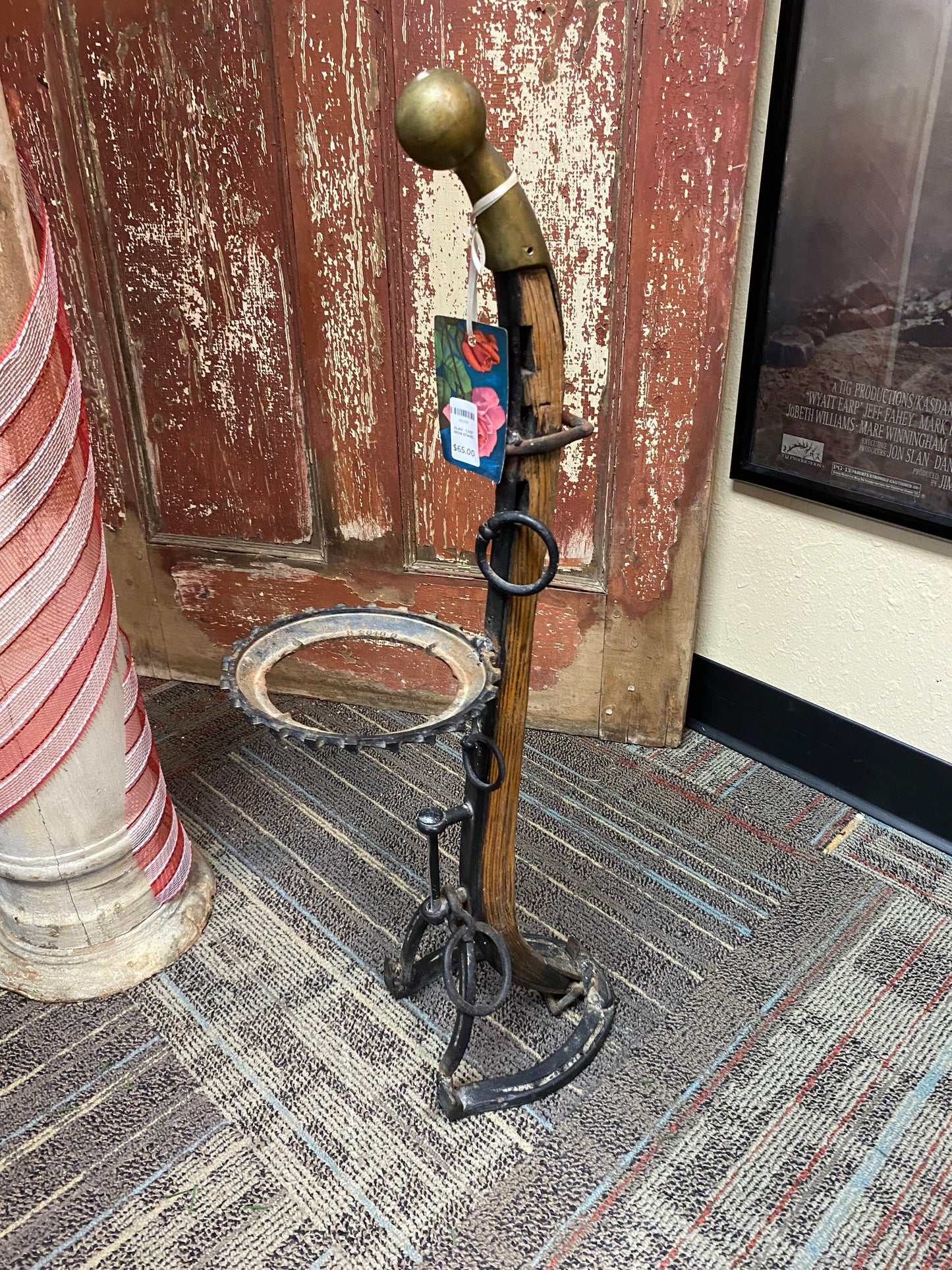 Handcrafted Rifle Horseshoe Plant Stand